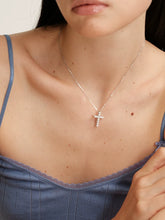 S925 Sterling Silver High-Carbon Moissanite Cross Pendant Necklace